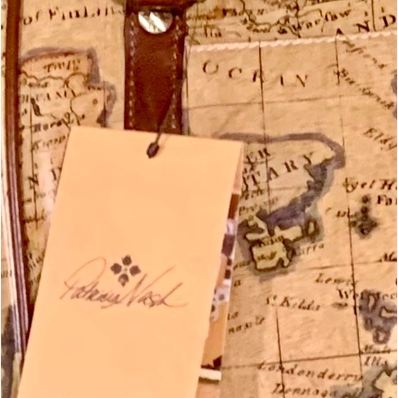 BRAND NEW Patricia Nash Cameley Tote European Map, Brown Leather, Tassle - Picture 7 of 9